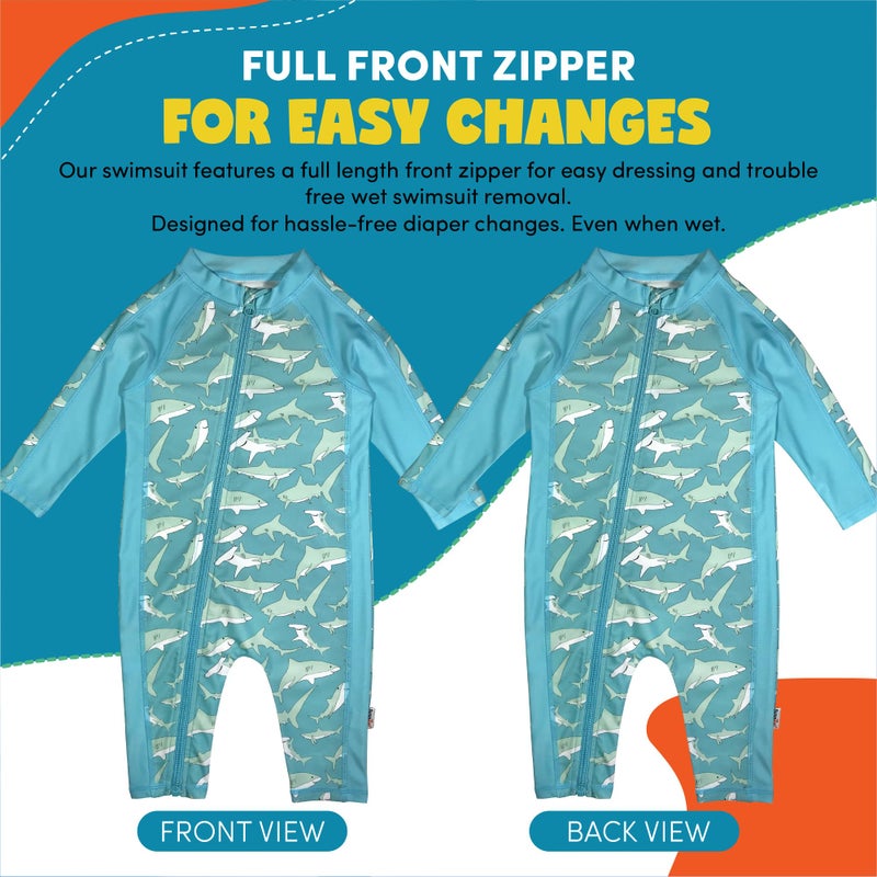 SwimZip Boys' Long-Sleeve UPF 50+ Swimsuit for Baby, Toddler, & Little Boys - Image 4